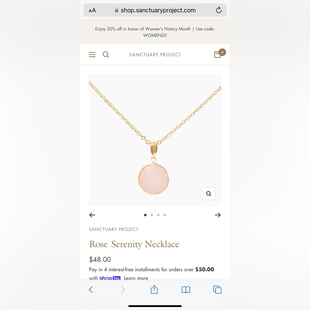 🆕 sanctuary project rose serenity necklace 19 inch adjustable